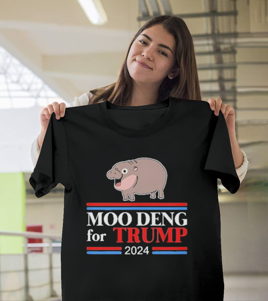 Moo Deng for Trump 2024 Cute Baby Hippo T-Shirt