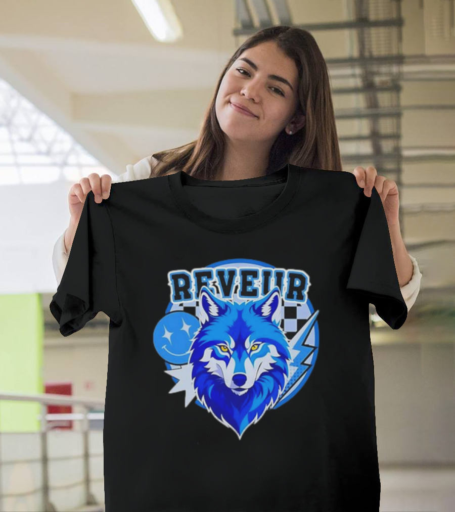 Reveur Blue Wolf Checkered Dreamers Emblem T-Shirt