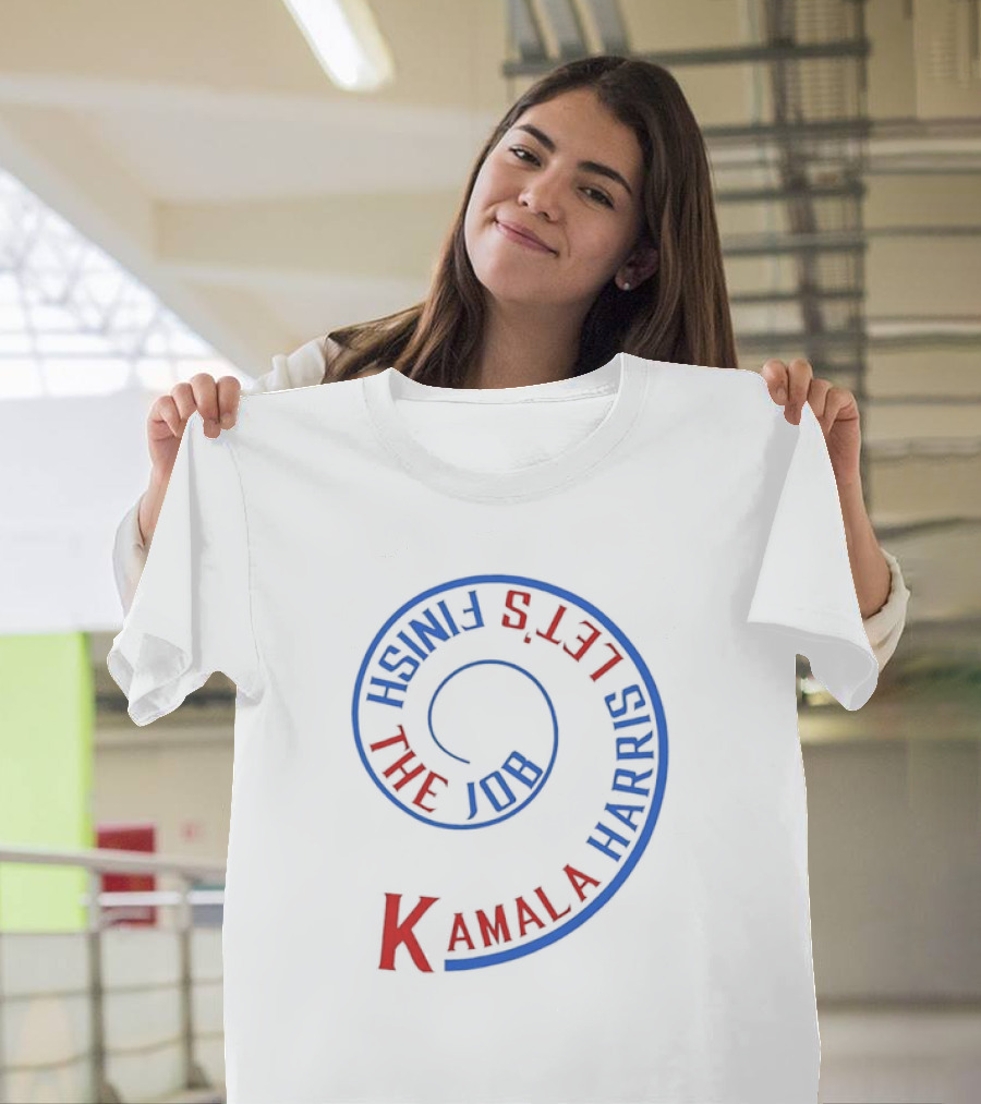 Kamala Harris Let's Finish The Job Election 2024 Spiral T-Shirt