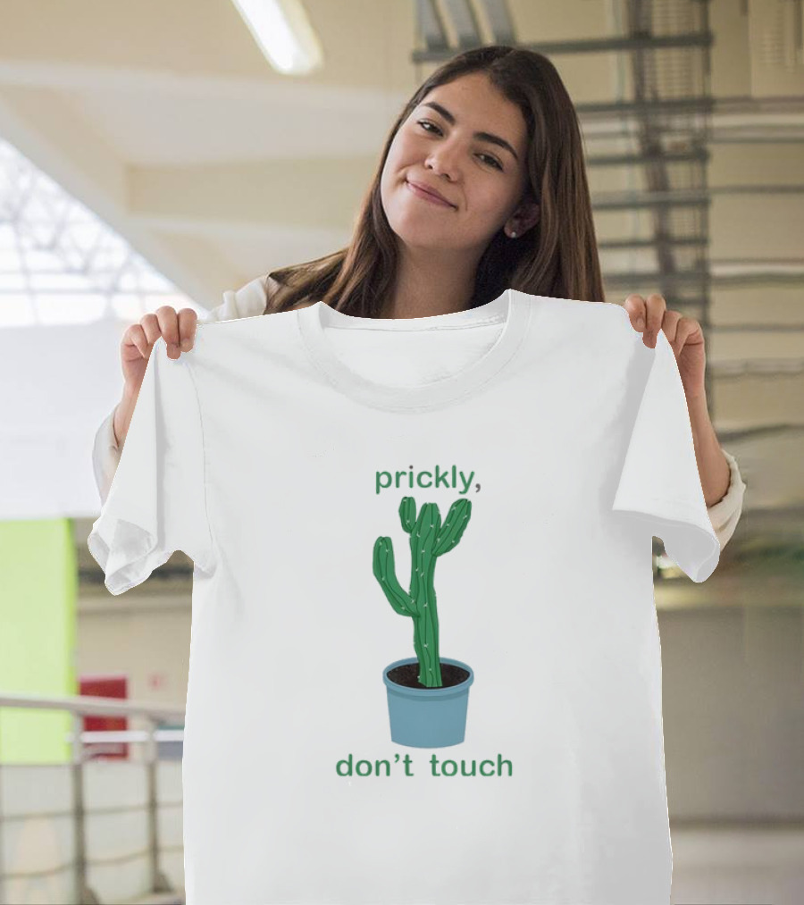 Prickly Don't Touch Cactus Cartoon Meme T-Shirt