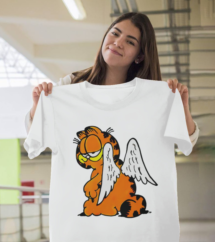 Angel Garfield Funny Vintage Comic Character With Wings T-Shirt