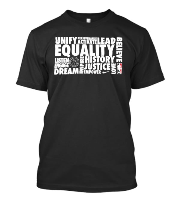 National Basketball Players Association NBA Equality Justice Unify Empower T-Shirt