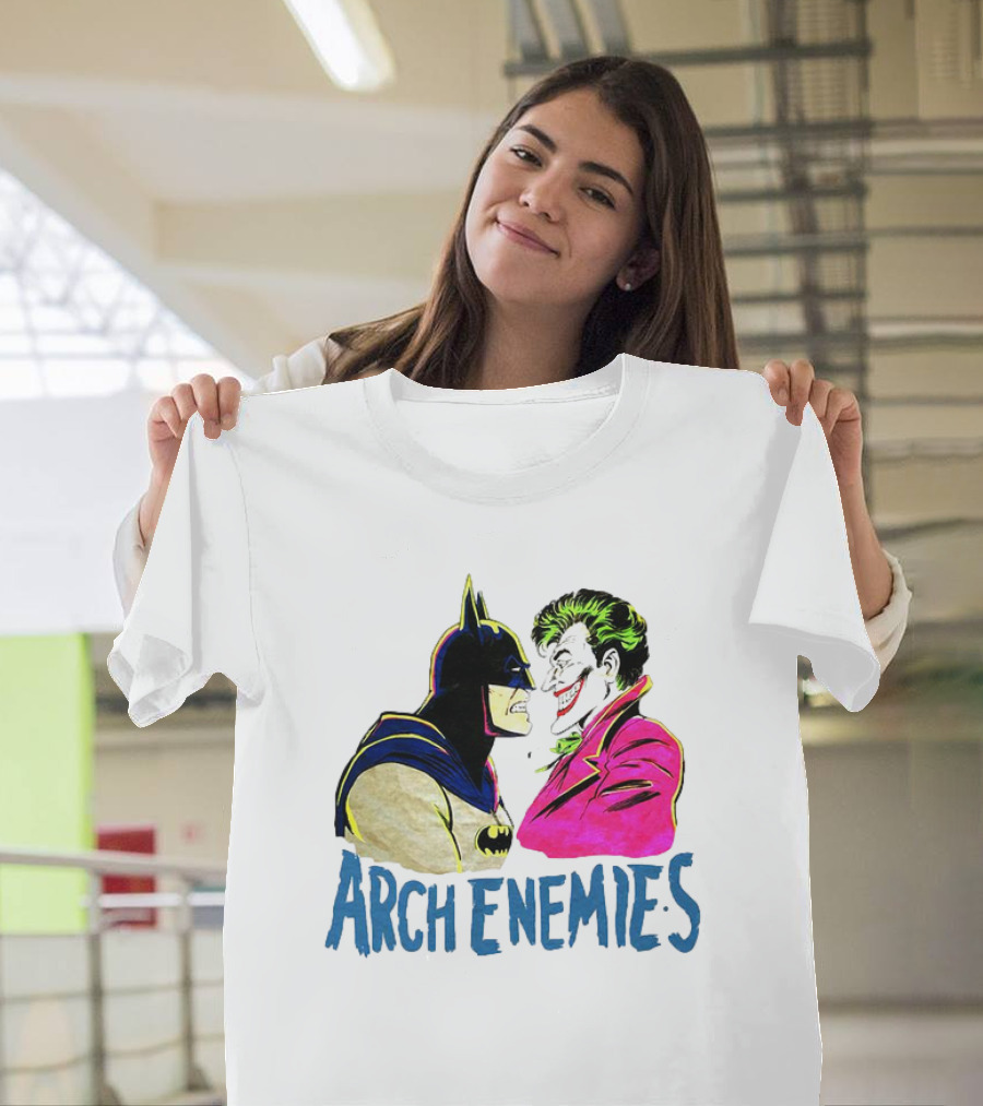 Batman Joker Arch Enemies Comics Face-Off Iconic Showdown T-Shirt