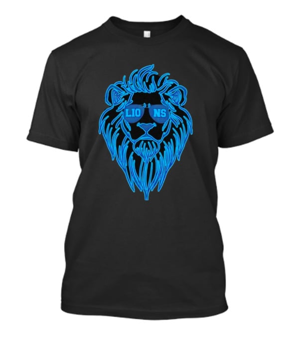 Detroit Lions Football Mascot With Sunglasses T-Shirt