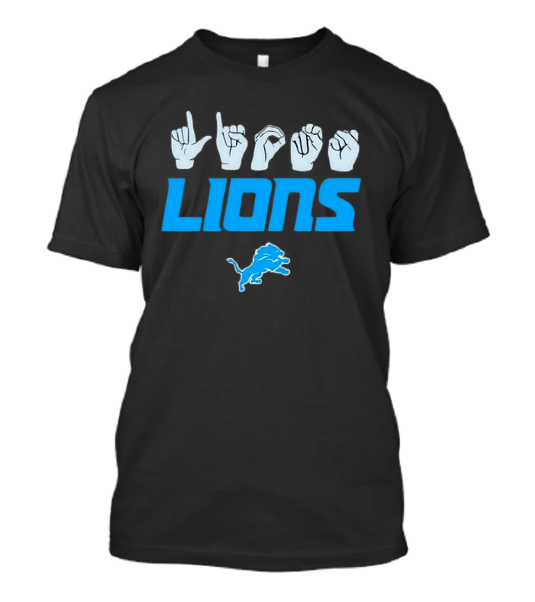 Lions Love Sign Gesture Football Emblem T-Shirt