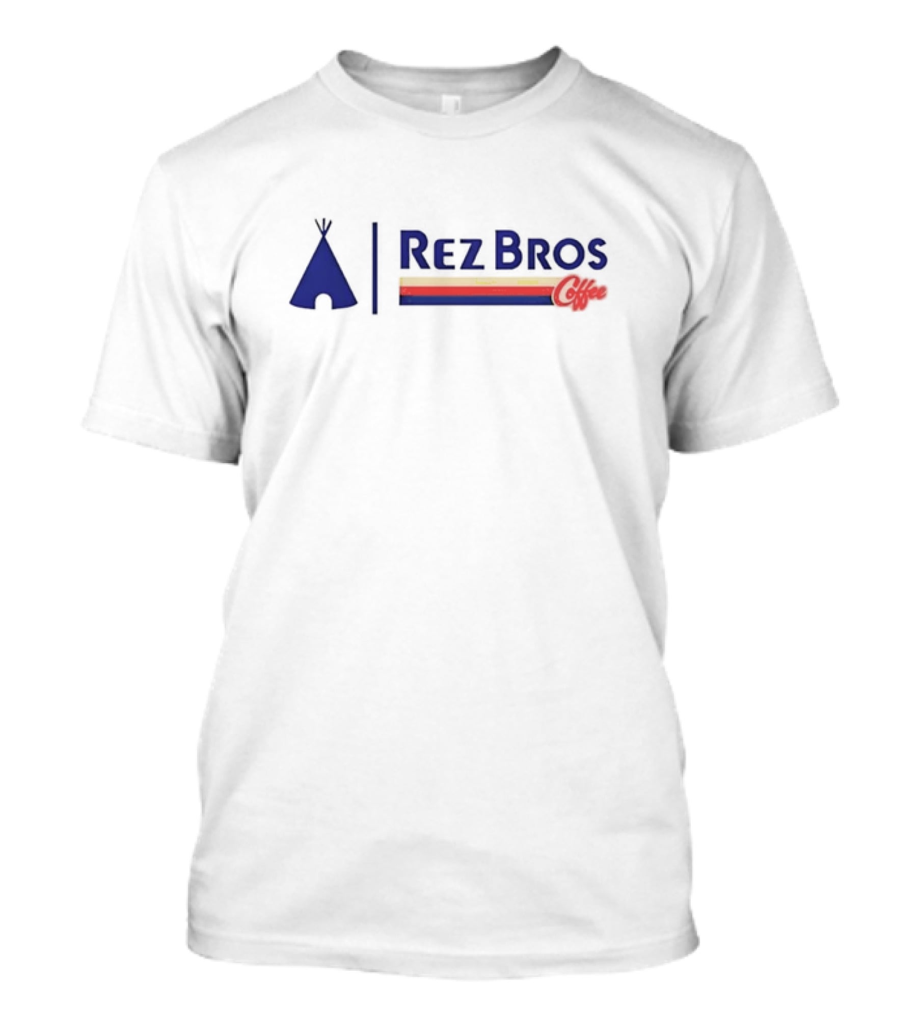 Rez Bros Coffee Teepee Icon And Striped T-Shirt