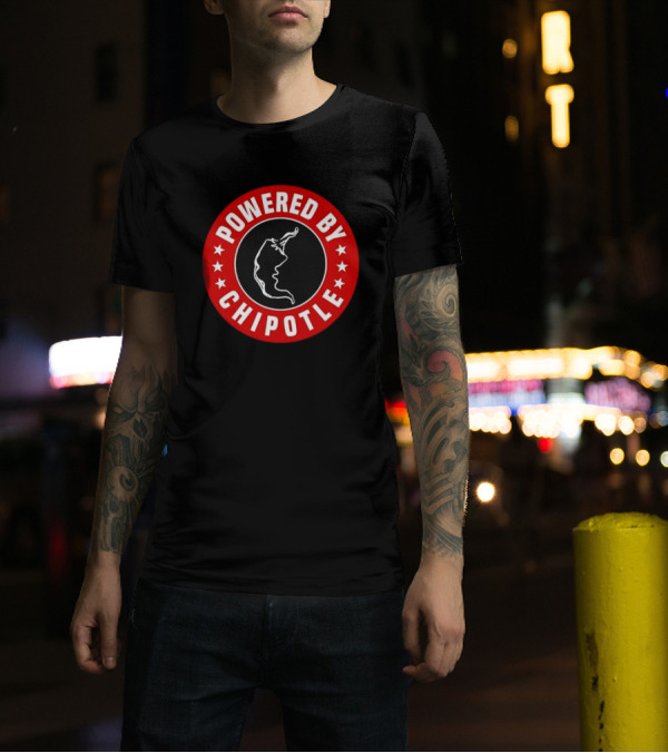 POWERED BY CHIPOTLE CHILI PEPPER LOGO ROUND RED T-Shirt