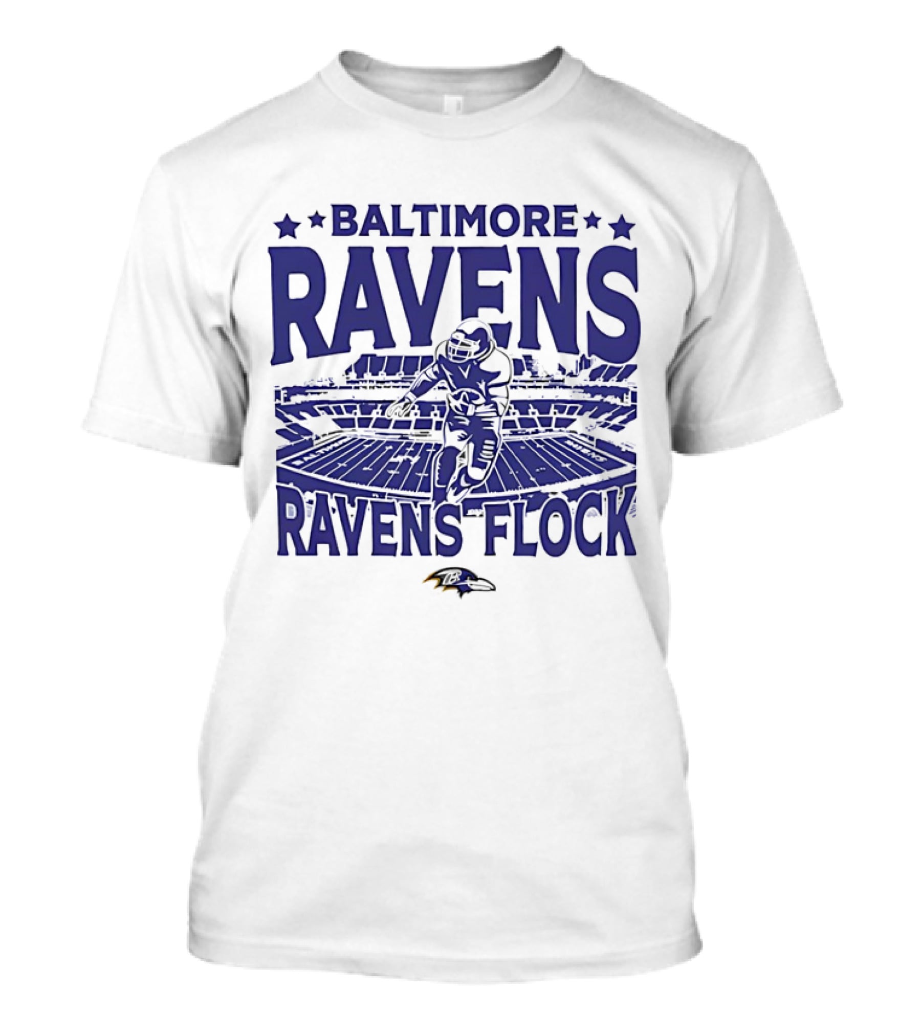 Baltimore Ravens Ravens Flock Stadium Football Player T-Shirt
