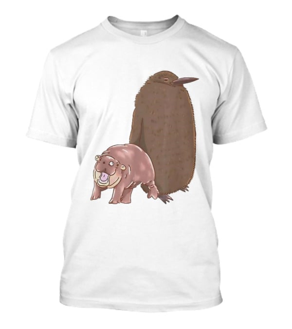 Best Friends Moo Deng Hippo And Pesto Penguin Playful Companions T-Shirt