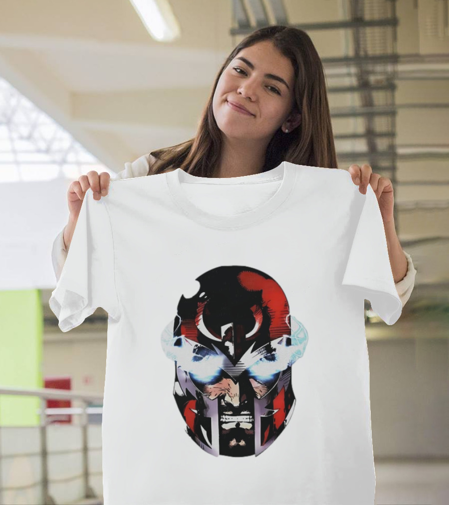 Rare Magneto Big Face Marvel Comic Villain Helmet Power T-Shirt