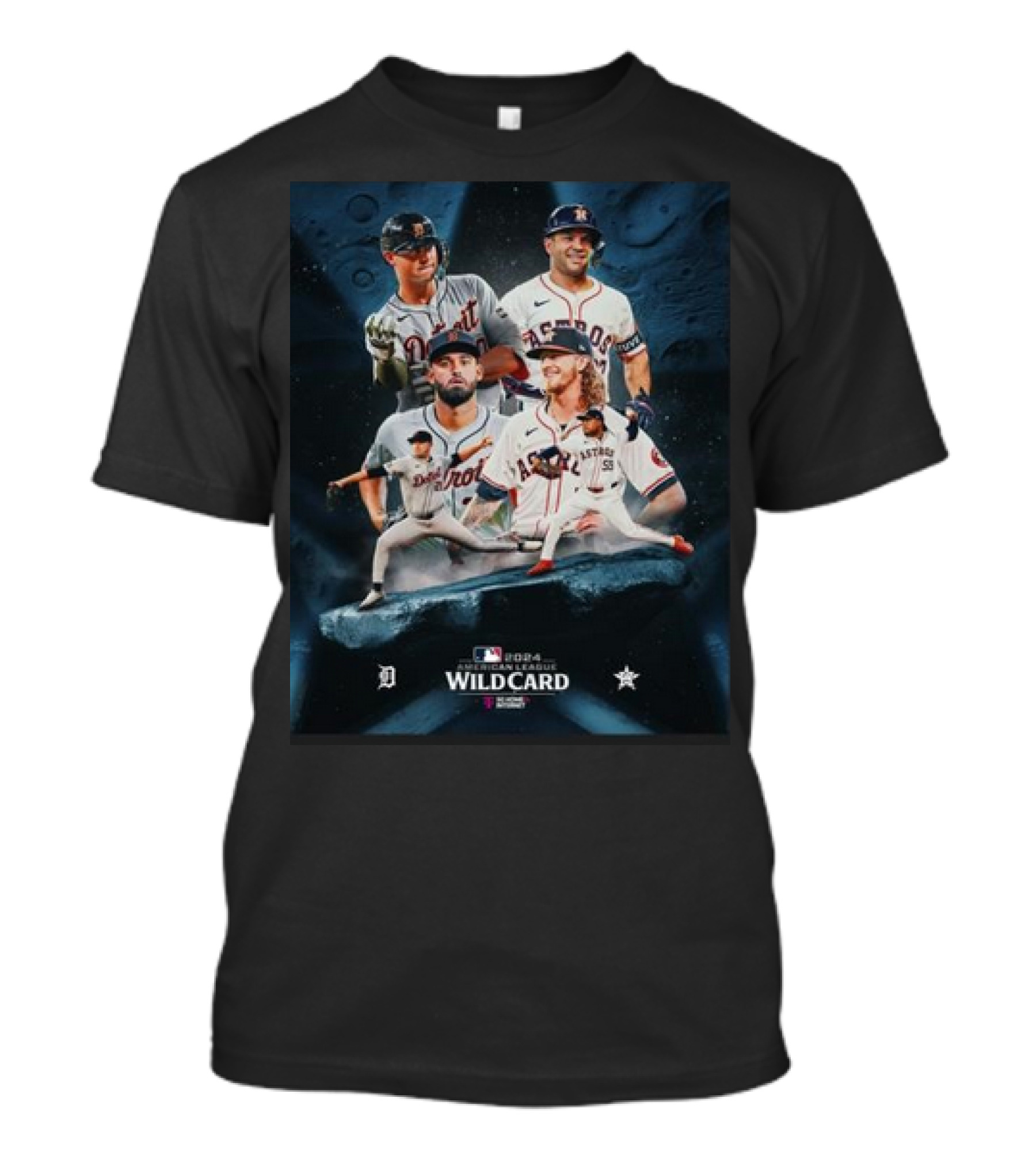 Detroit Tigers Houston Astros 2024 American League Wild Card Matchup T-Shirt