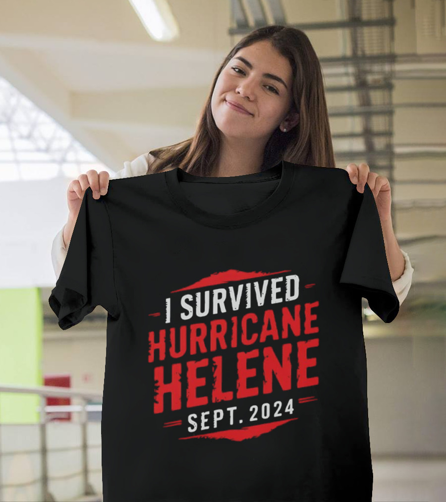 I Survived Hurricane Helene September 2024 Red T-Shirt