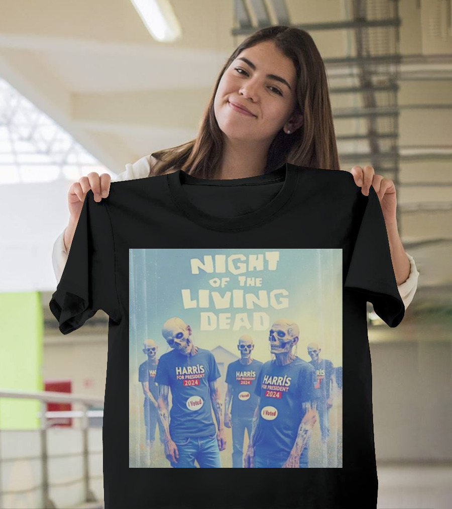 Night of the Living Dead Harris for President 2024 Skeletons I Voted T-Shirt
