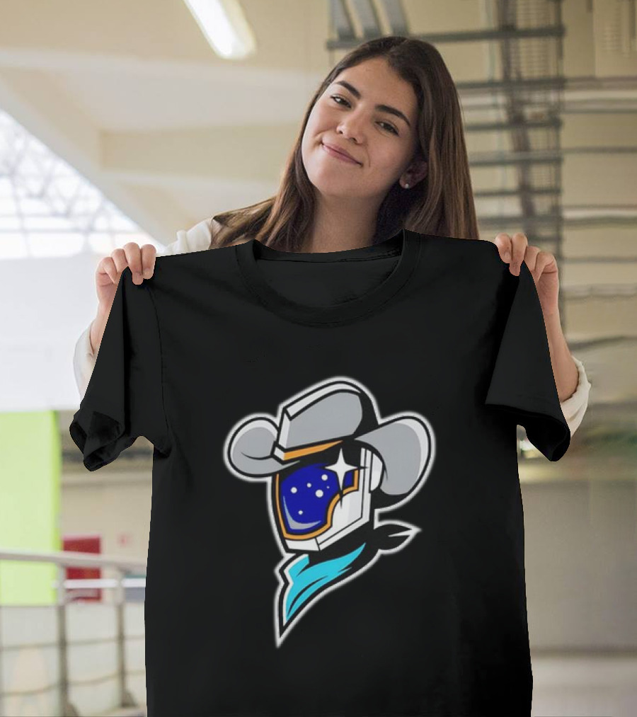 Sugar Land Space Cowboys Bimm Ridder Home Cap Emblem with Starry Helmet and Cowboy Hat T-Shirt