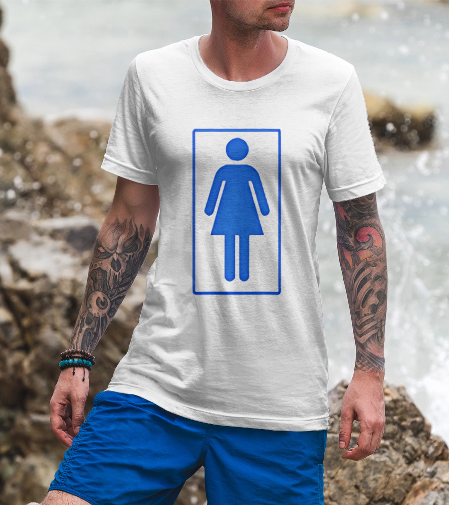 Na Kel Smith Mid90s Women Toilet Symbol Blue Sign T-Shirt