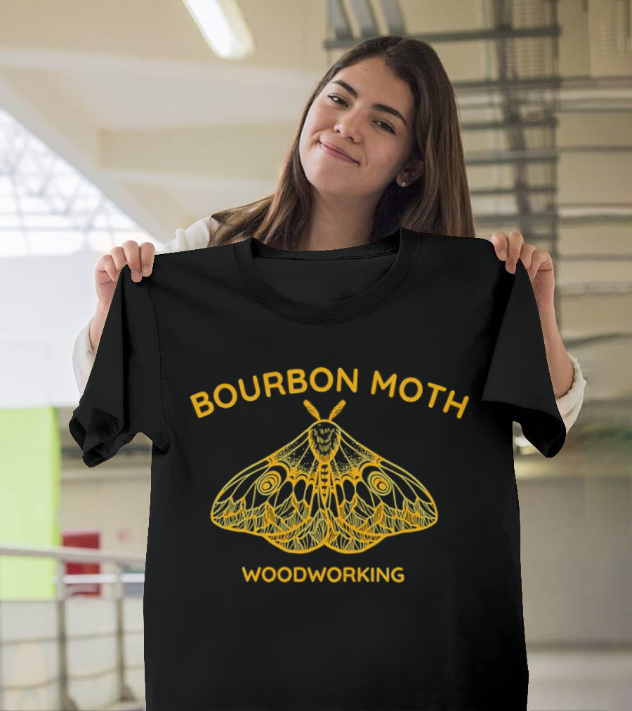 Bourbon Moth Woodworking Intricate Moth T-Shirt