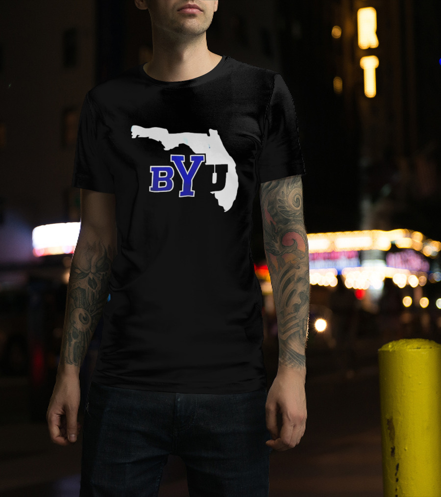 BYU Logo Over Florida Map T-Shirt