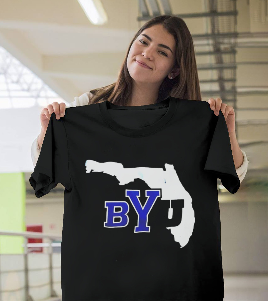 BYU Logo Over Florida Map T-Shirt