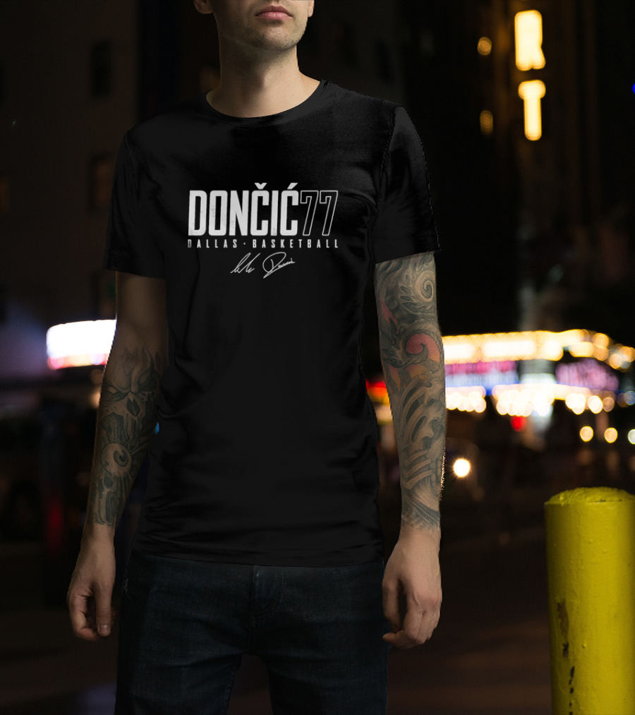 DONČIĆ 77 Dallas Basketball Signature T-Shirt