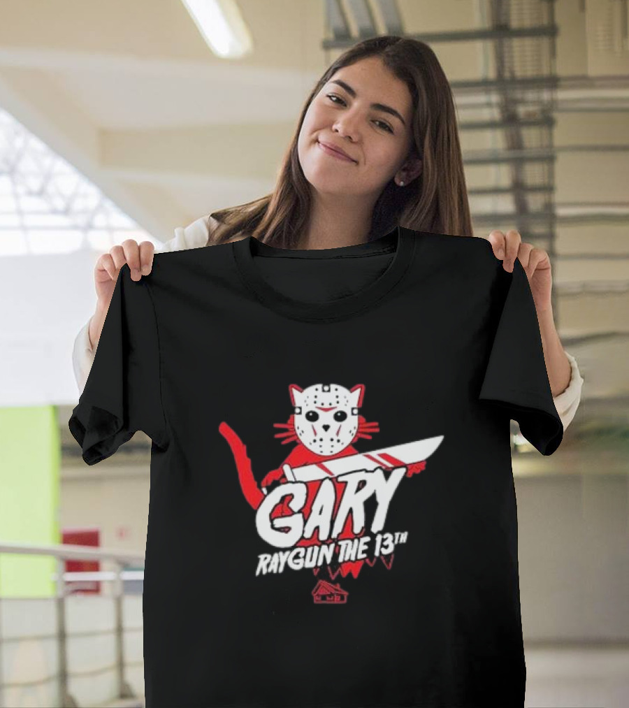Gary Cat Raygun The 13th Jason Mask Horror House T-Shirt