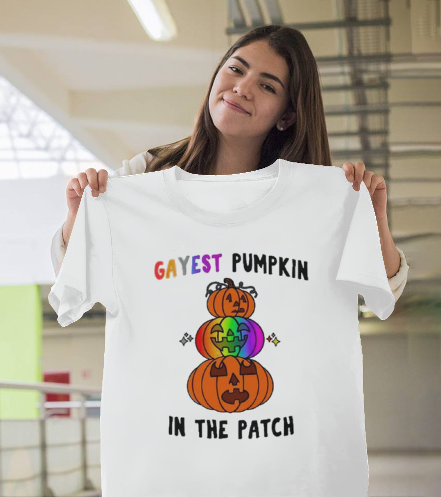 Gayest Pumpkin In The Patch Rainbow Jack-O'-Lanterns T-Shirt