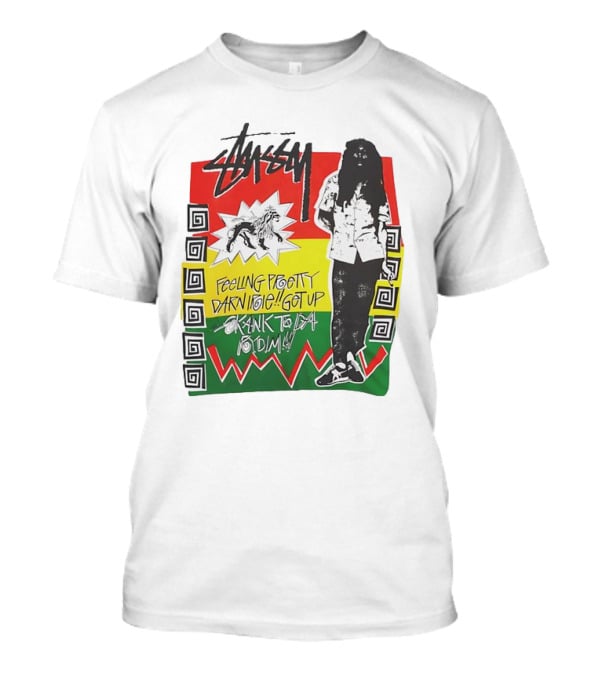 Stussy Bob Marley Feeling Pretty Darn Irie Get Up Skank To Da Riddim T-Shirt
