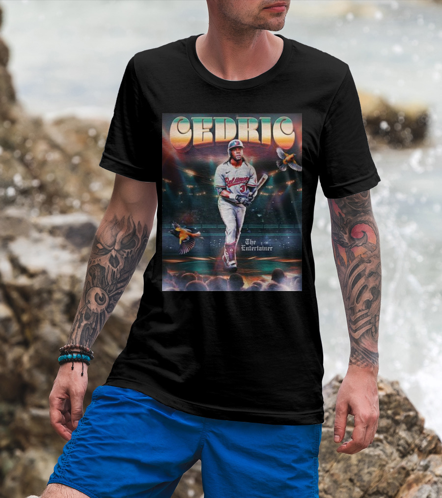 Cedric Mullins Baltimore Orioles The Entertainer Stadium Birds T-Shirt