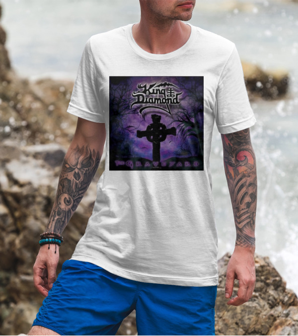 King Diamond The Graveyard Cross And Bats Purple Scene 1st November T-Shirt