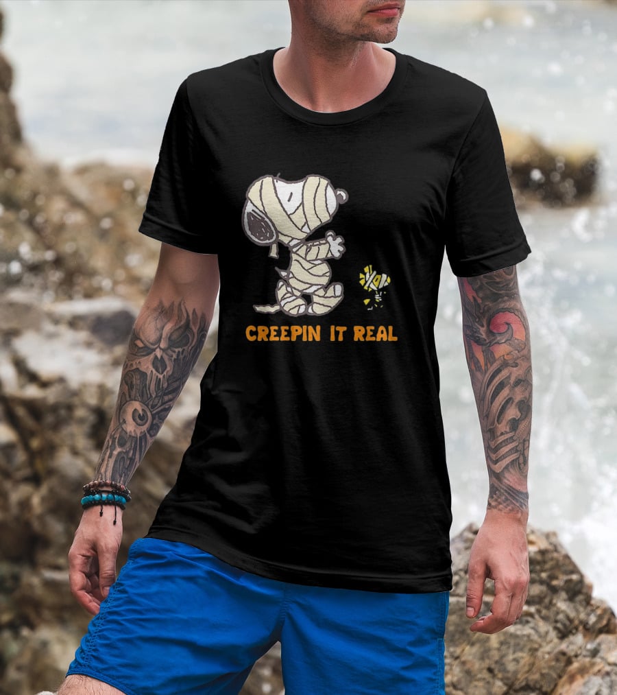 Peanuts Snoopy And Woodstock Mummy Creepin’ It Real T-Shirt