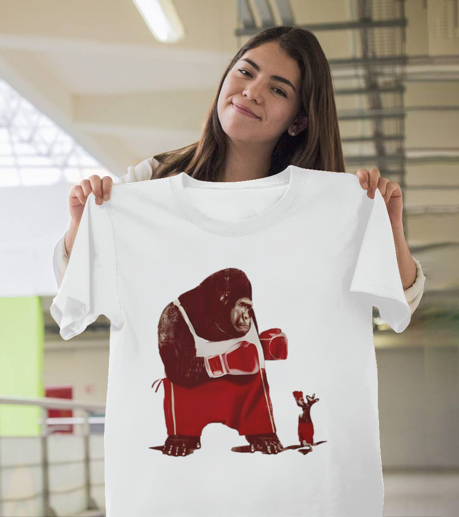 Gorilla Boxing Kangaroo Showdown In Red Boxing Gear T-Shirt