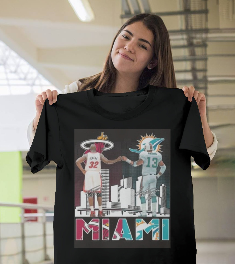 Miami Heat Dolphins Miami 2024 Signatures T-Shirt