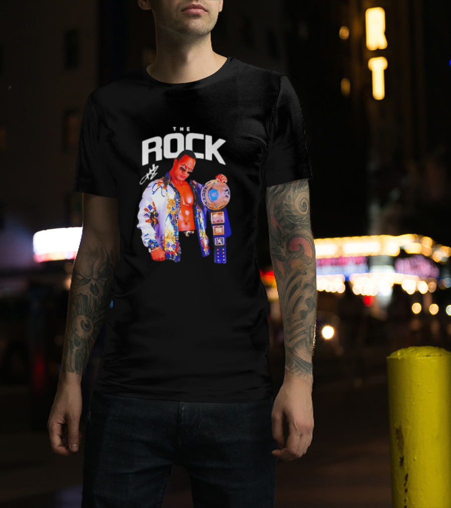 The Rock Wrestlemania Champion Medium Signature T-Shirt