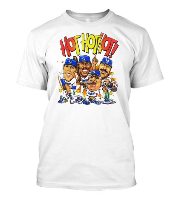 Los Angeles Dodgers Hot Hot Hot Caricature #1 Champs T-Shirt