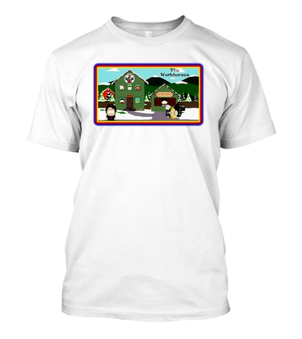 The Workhorses South Park Cartoon Snowy Neighborhood Scene T-Shirt