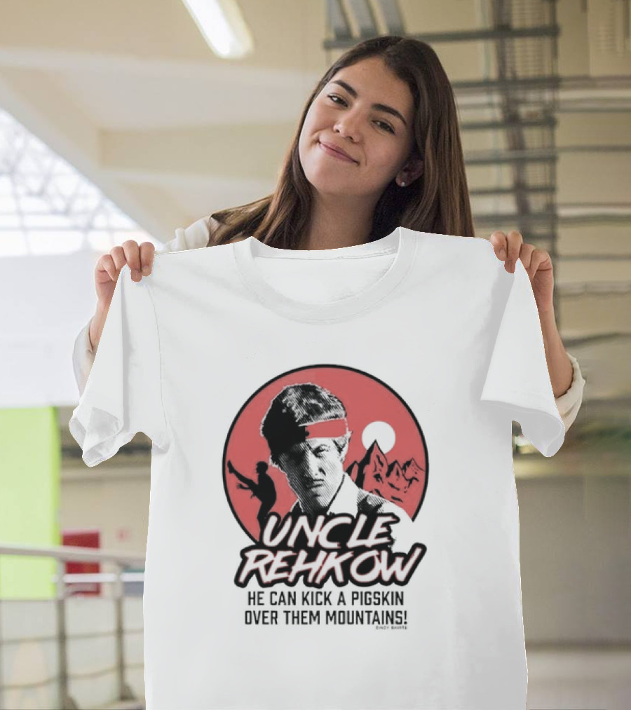 Uncle Rehkow He Can Kick a Pigskin Over Them Mountains Retro Vintage Karate T-Shirt