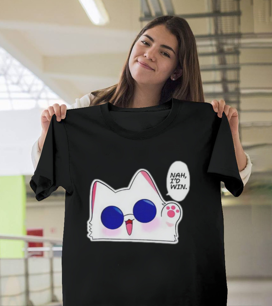 Cute Funny Cat Anime Meme Nah I'd Win Gojo Cat T-Shirt