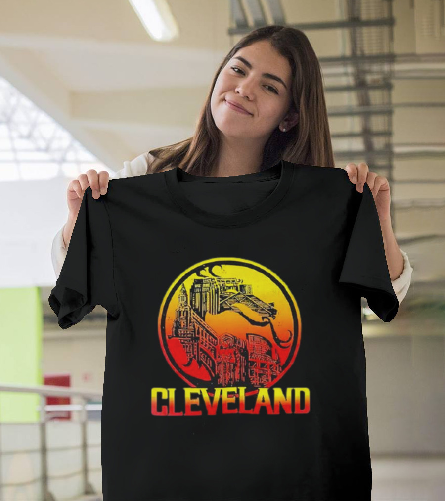 Mortal Cleveland Retro Dragon City Skyline T-Shirt