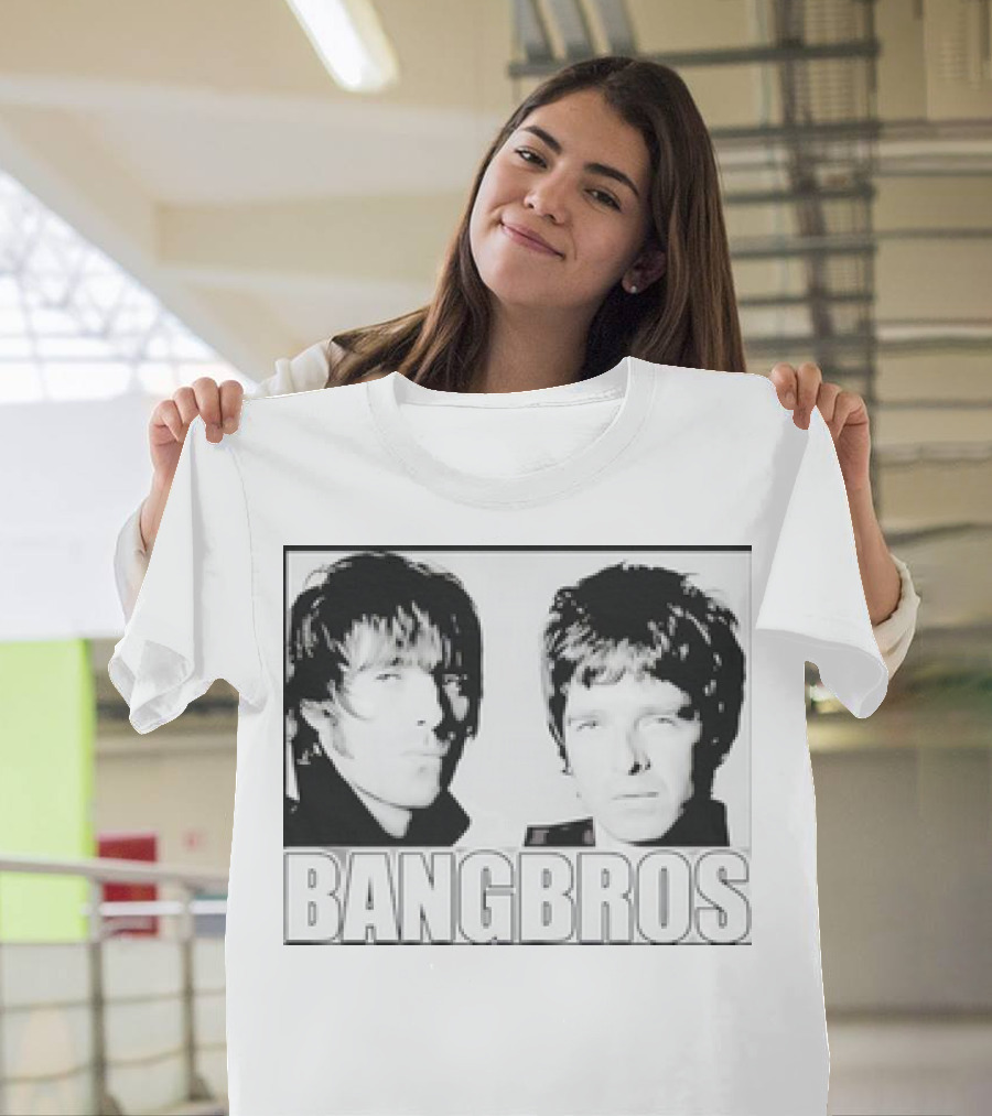 Bangbros Retro Picture Oasis Band Members Black And White Photo T-Shirt