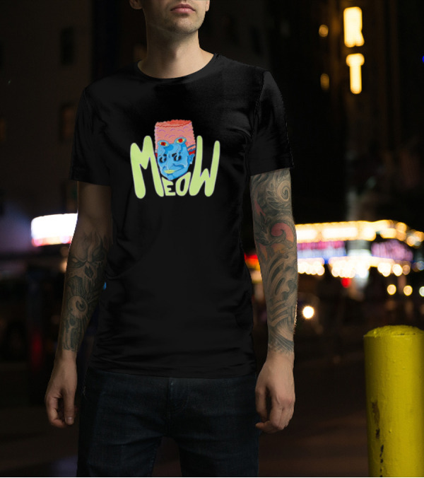 Meow Not Gary Snail Man Cartoon Multicolored Text And Unique Character T-Shirt