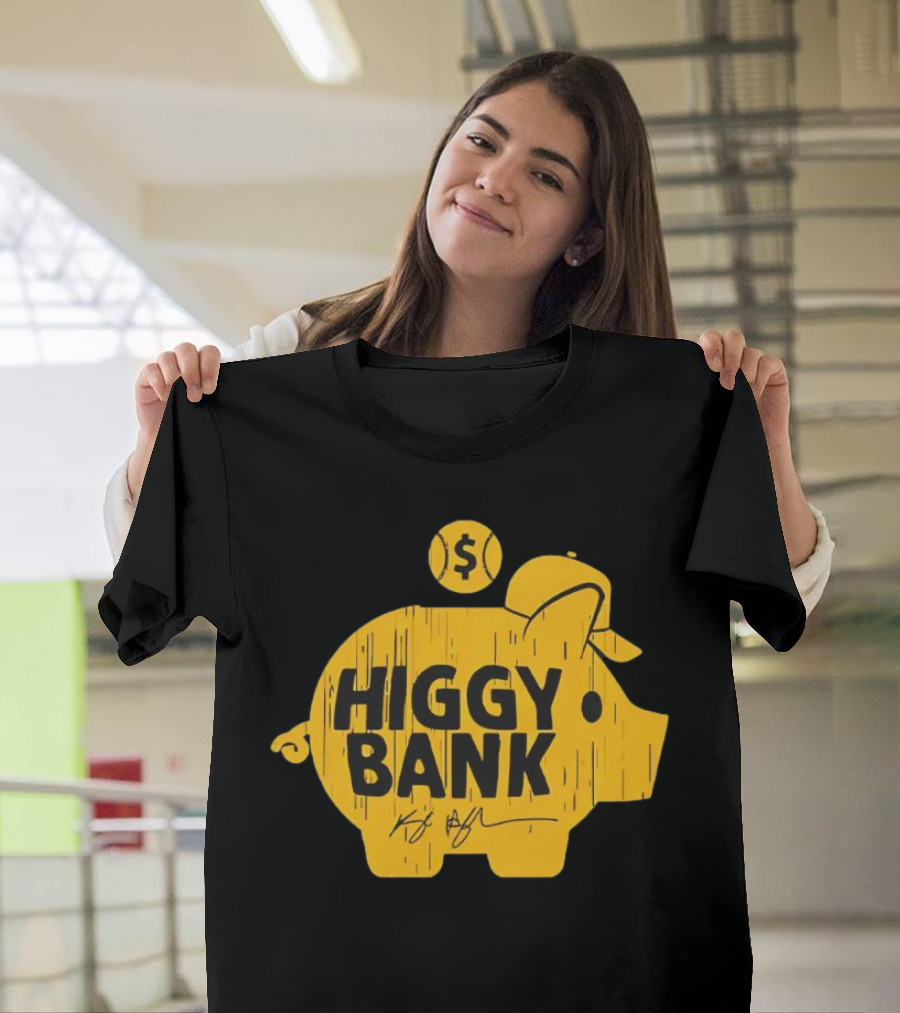 San Diego Padres Higgy Bank Kyle Higashioka Baseball Piggy Bank T-Shirt