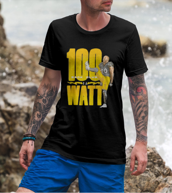 TJ Watt 100 Sack Club Pittsburgh Steelers NFL Football Vintage T-Shirt