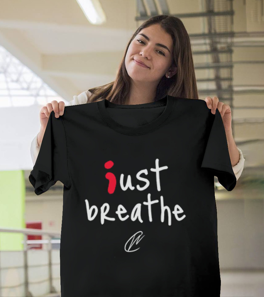 Jesse Pedigo Creating Wonders Just Breathe Simple Typography T-Shirt