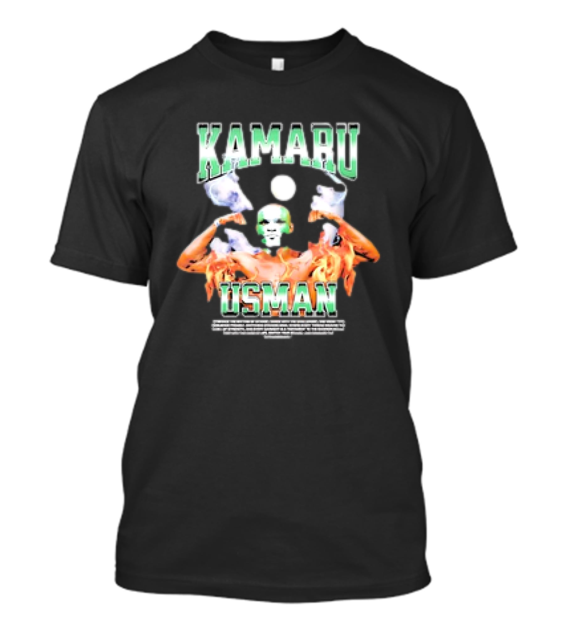 Kamaru Usman Warrior Spirit Flames And Smoke T-Shirt
