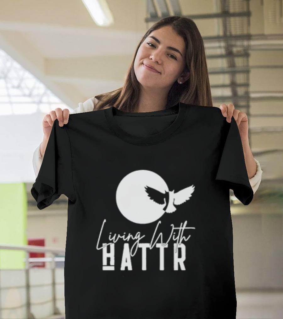 Living With Hattr Owl Moon Retro T-Shirt