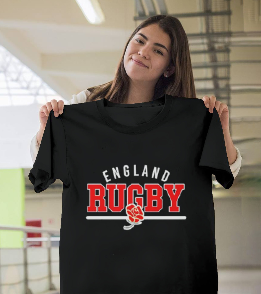England Rugby Wordmark Supersoft Logo with Rose Emblem T-Shirt
