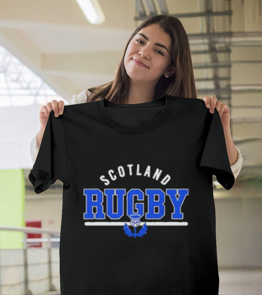 Scotland Rugby Wordmark Thistle Emblem Supersoft T-Shirt