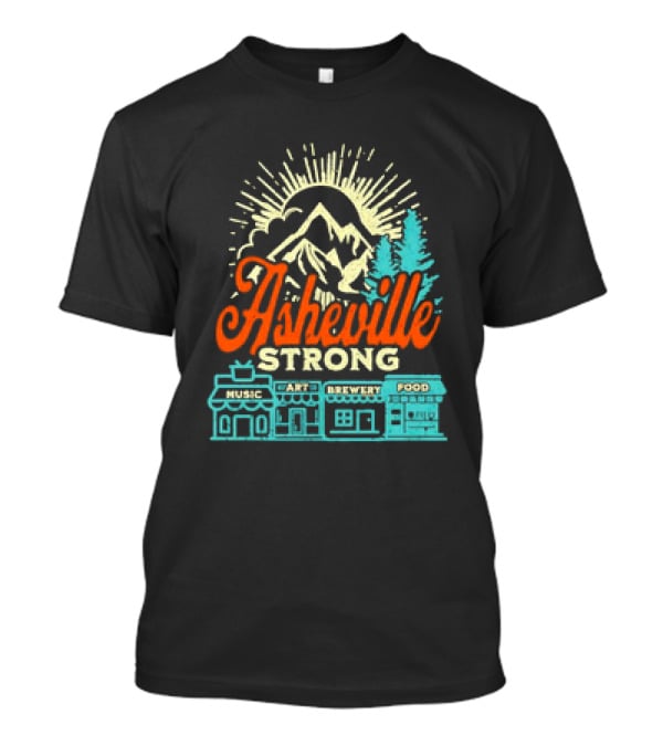 Asheville Strong Music Art Brewery Food Retro Vintage T-Shirt
