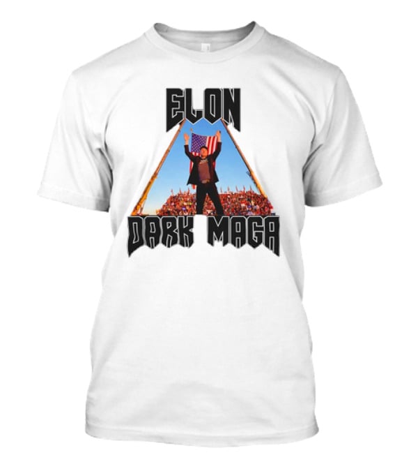 Elon Dark MAGA American Flag Crowd Symbolism T-Shirt