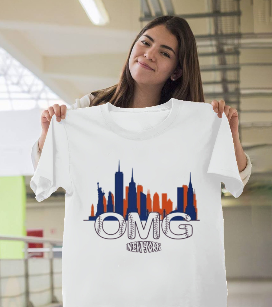 New York OMG Mets Skyline Queens Baseball T-Shirt
