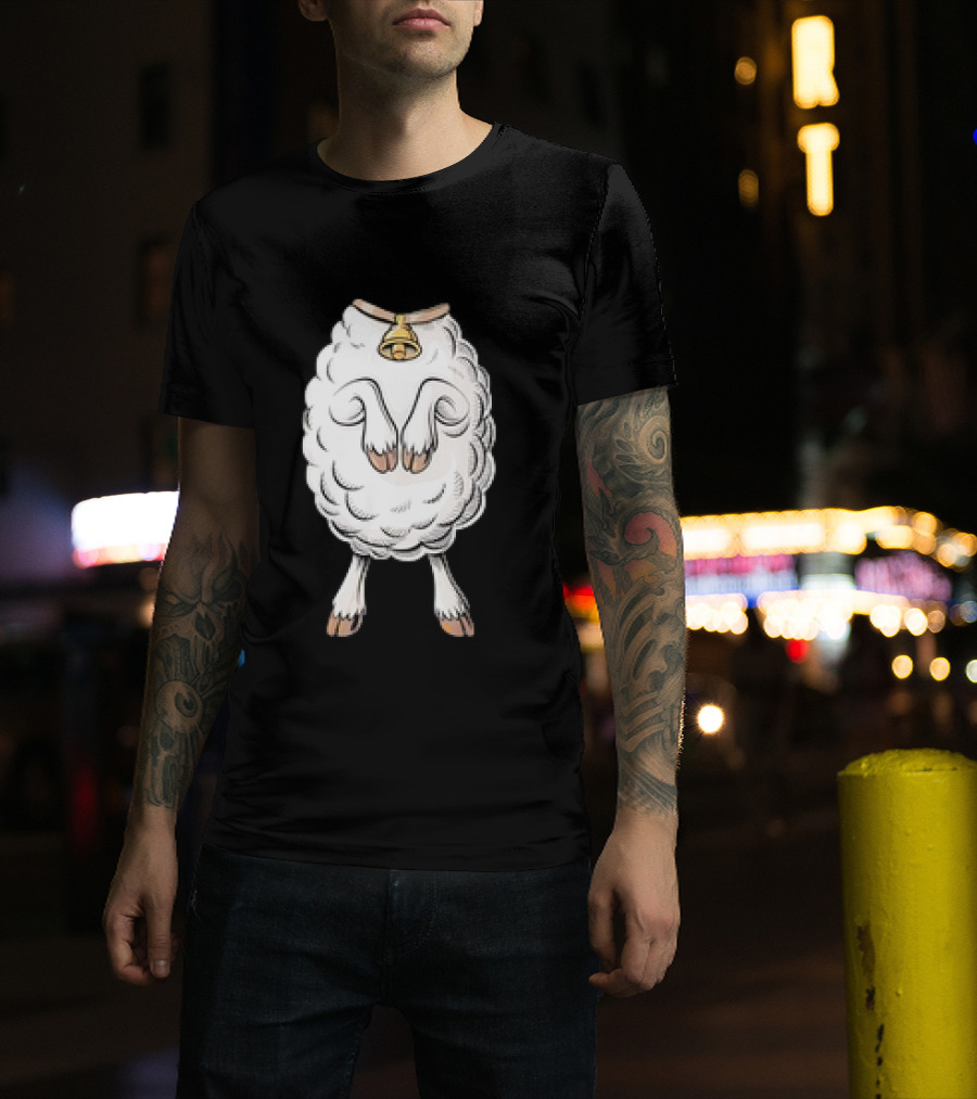 Adult Lamb Costume Meme Headless Fleece Bell T-Shirt
